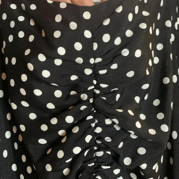 ELLY ME like new black with white polka dots midi dress size large - Picture 6 of 10